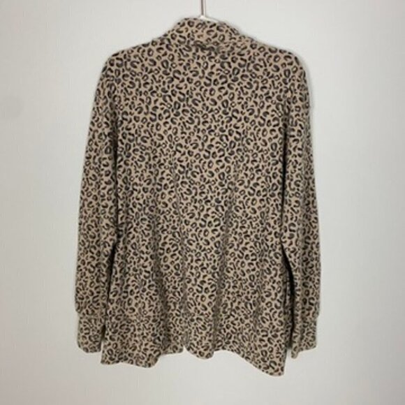 Abercrombie & Fitch Soft A&F Collection Leopard Cozy Cardigan Womens Medium Tan - Picture 4 of 6